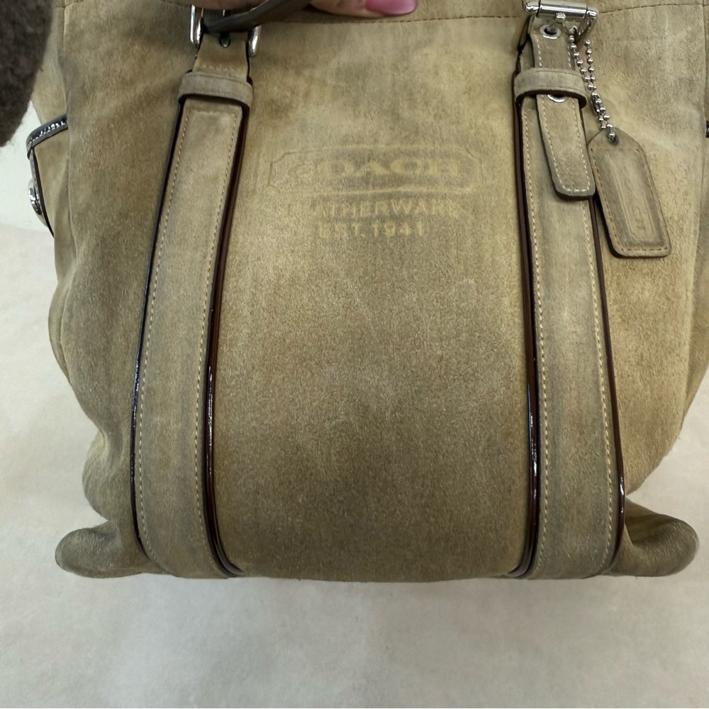 Coach Hampton Suede Tote Bag - Picture 2 of 11